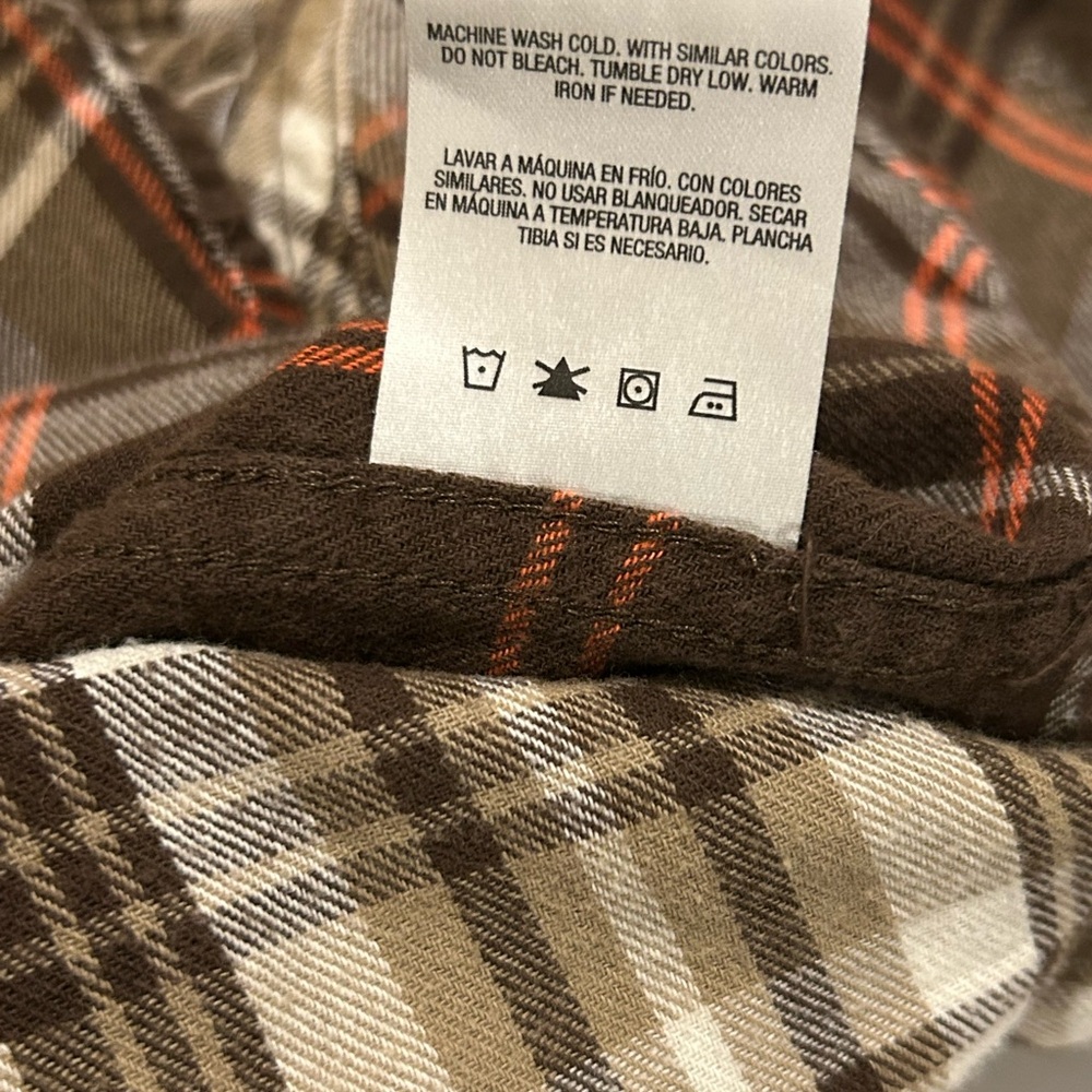 Vintage Roebuck & Co Pearl Snap Plaid Flannel Button-Down Shirt w/ Flaw - Picture 7 of 11